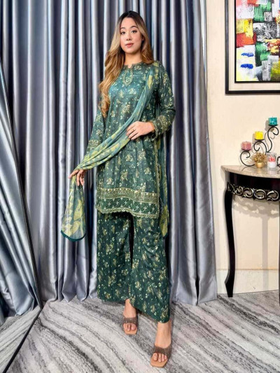 Premium Pure Cotton Ready-to-Wear Three-Piece Suite
